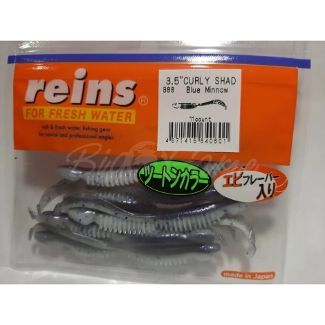 Твистер REINS Curly Shad 3,5" (11 шт.) код цв. B88 фото 1