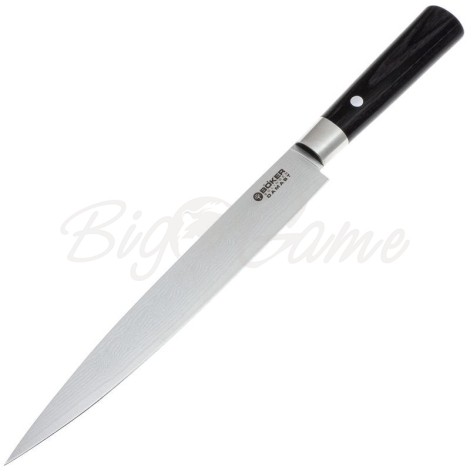 Нож с фиксированным клинком BOKER Damascus Carving Knife сталь VG-10,дамаск рукоять Дерево цв. Черный фото 1