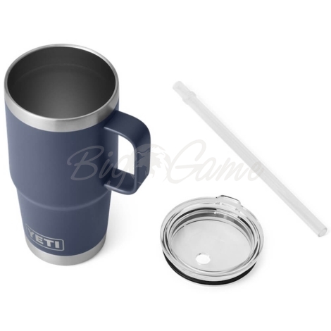 Термокружка YETI Rambler Straw Mug 710 цвет Navy фото 2