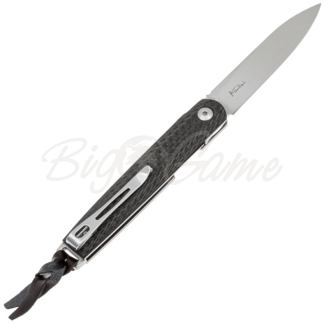 Нож складной полуавтоматический BOKER LRF Carbon сталь VG-10 рукоять Карбон цв. Черный фото 7