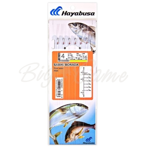 Оснастка готовая HAYABUSA Boroda B3 3,6 м 0,165 мм цв. pink кр. № 4 цв. black nickel фото 1
