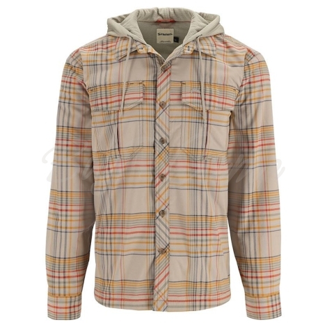 Рубашка SIMMS Coldweather Hoody цвет Stone Neo Plaid фото 1