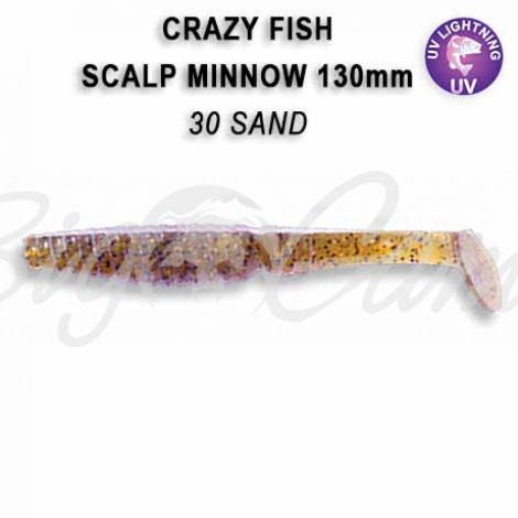 Виброхвост CRAZY FISH Scalp minnow 4" (4 шт.) зап. кальмар код цв. 30 фото 1