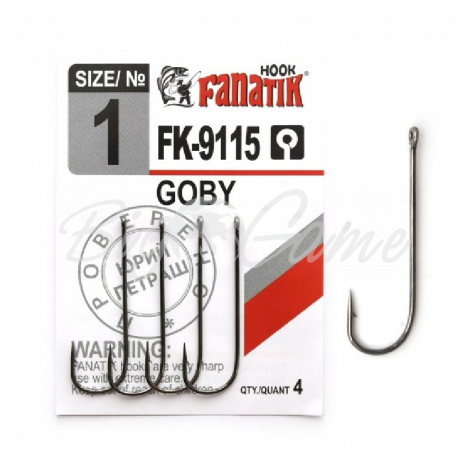 Крючок одинарный FANATIK FK-9115 Goby № 1 (4 шт.) фото 1