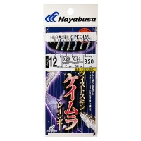 Оснастка готовая HAYABUSA Sabiki H2 1 м 0,205 мм цв. uv blue/uv pink кр. № 10 цв. white nickel