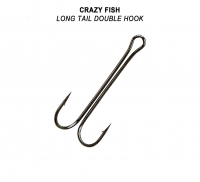 Крючок двойной CRAZY FISH Long Tail Double Hook № 1 (4 шт.)