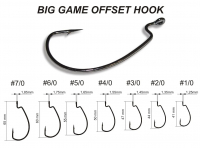 Крючок офсетный CRAZY FISH Big Game Offset Hook № 6/0 (200 шт.)