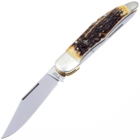 Нож складной полуавтоматический BOKER Jagdmesser Duo сталь 440C рукоять Рог оленя превью 6