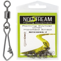 Вертлюг с карабином NORSTREAM Rolling swivel with hooked snap (10 шт.) № 7