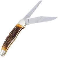Нож складной полуавтоматический BOKER Jagdmesser Duo сталь 440C рукоять Рог оленя превью 7