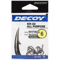 Крючок одинарный DECOY Kr-22 № 6 Black Nickeled (12 шт.) превью 2