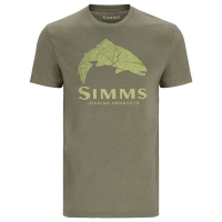 Футболка SIMMS Wood Trout Fill T-Shirt цвет Military Heather / Neon