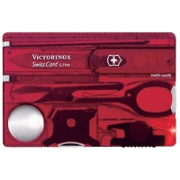 Швейцарская карточка VICTORINOX SwissCard Lite 13 функций цв. красный полупрозрачный(в подарочной уп.)