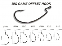 Крючок офсетный CRAZY FISH Big Game Offset Hook № 2/0 (200 шт.)
