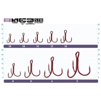 Крючок тройной OWNER ST-36RD-14 (8 шт.) код цв. RD превью 1