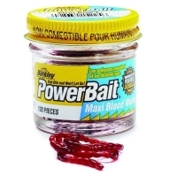 Мотыль BERKLEY PowerBait Maxi Blood Worm крупный (100 шт.) превью 1