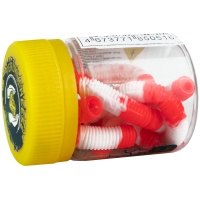 Червь TERUKI Roy 6,5 см (7 шт.) зап. сыр цв. White/Red/White/Red превью 2