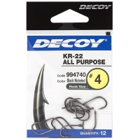 Крючок одинарный DECOY Kr-22 № 4 Black Nickeled (12 шт.) превью 2