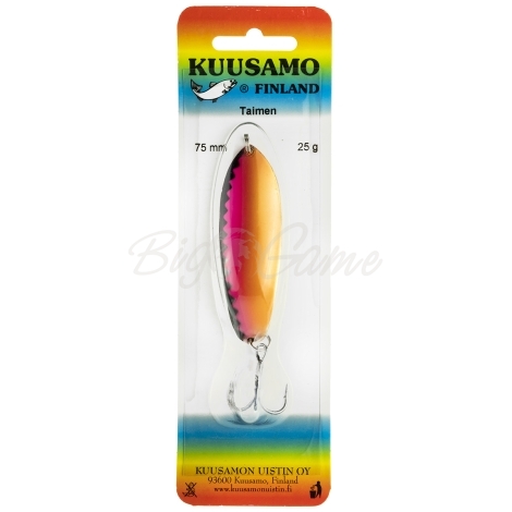 Блесна колеблющаяся KUUSAMO Taimen 75/25 код цв. BL/Li/O-S  фото 2
