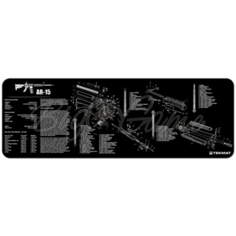 Коврик для чистки оружия TEKMAT AR15 Cut Away р. 90х30х0,3 см цв. Черный + схема фото 1