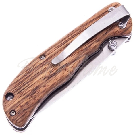 Нож складной полуавтоматический BOKER Backpacker сталь 440А рукоять Дерево цв. Коричневый фото 4