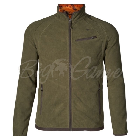 Толстовка SEELAND Vantage reversible fleece цвет Pine green / InVis orange blaze фото 1