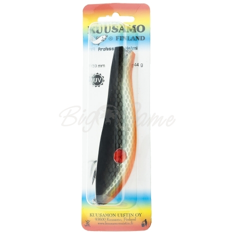 Блесна колеблющаяся KUUSAMO Professor 0 130/44 (бусинка) код цв. Fegis, BL/S/O-S, UV  фото 2