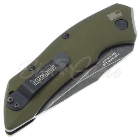 Нож складной KERSHAW Launch 1 Сталь CPM 154 рукоять Алюминий цв. Olive фото 2