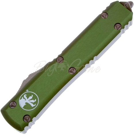 Нож автоматический MICROTECH Ultratech T/E клинок 204P, рукоять алюминий,цв. зеленый фото 3