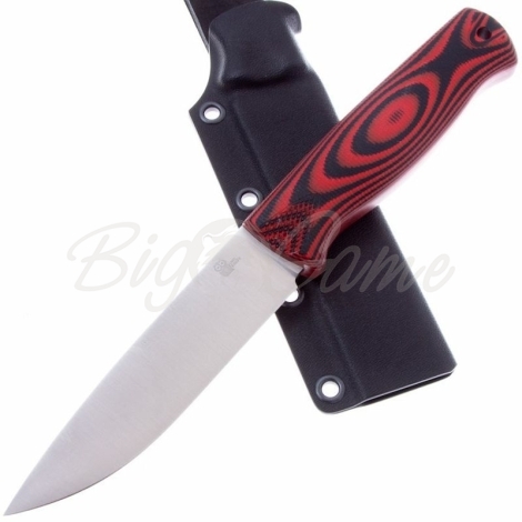 Нож OWL KNIFE Otus сталь N690 рукоять G10 черно-красна фото 3
