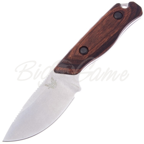 Нож охотничий BENCHMADE Hidden Canyon Hunter сталь CPM S30V, рукоять дерево, цв. коричневый фото 5