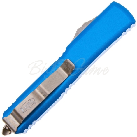 Нож автоматический MICROTECH Ultratech S/E Bohler M390, рукоять алюминий цв. Синий фото 3