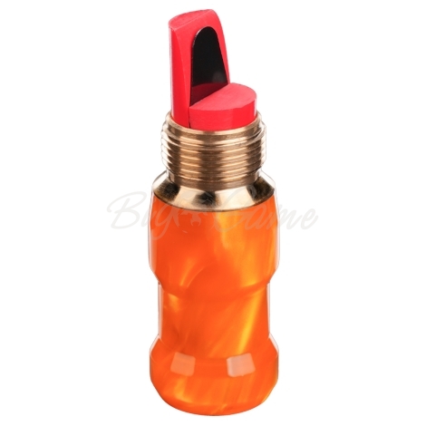 Манок на белолобого гуся D.E.D CUSTOM CALLS Зов вдовы Call of widow Short barrel (делрин) цв. Оранжевый перламутр фото 3