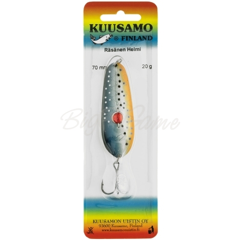 Блесна колеблющаяся KUUSAMO Rasanen 70/20 (бусинка) код цв. BL/W/BLU/BL/O-S фото 3