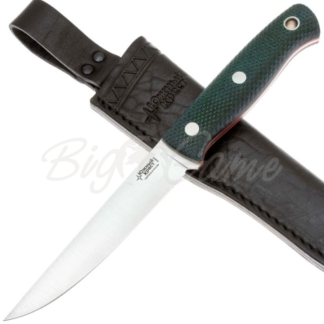 Нож ЮЖНЫЙ КРЕСТ F5 Сталь Elmax рукоять Микарта изумруд/насечка фото 4