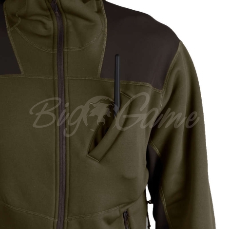 Толстовка HARKILA Deer Stalker fleece hoodie цвет Willow green / Shadow brown фото 3