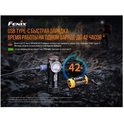 Фонарь налобный FENIX HM50R V2.0 цвет черный фото 18