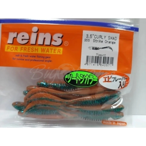 Твистер REINS Curly Shad 3,5" (11 шт.) код цв. B55 фото 1