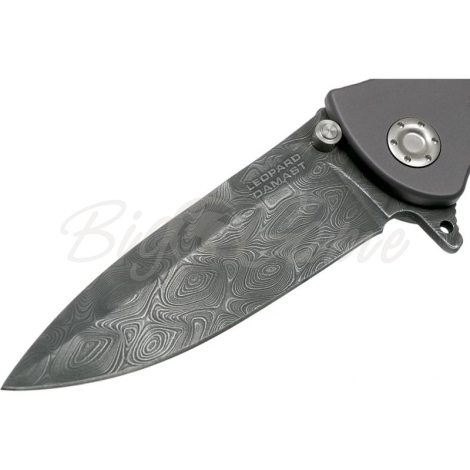 Нож складной BOKER Leopard-Damast III Collection дамасская сталь рукоять сплав AlMgSi1 цв. Черный фото 6