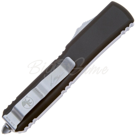 Нож автоматический MICROTECH Ultratech Warhound M390 рукоять Аллюминий 6061 T-6 цв. Черный фото 2