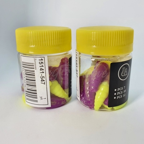 Личинка COOL PLACE Maggot 4 см (10 шт.) зап. сыр цв. 15 желтый / фиолетовый фото 2