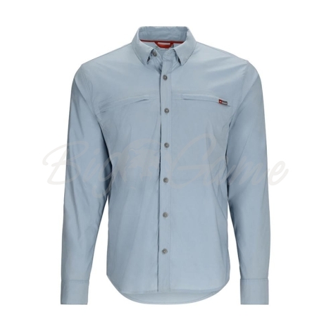 Рубашка SIMMS Bugstopper LS Shirt цвет Steel Blue Plaid фото 1