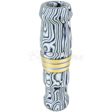Манок на белолобого гуся D.E.D CUSTOM CALLS Зов вдовы Call of widow Short barrel (делрин) цв. Белый со светло-фиолетовыми разводами фото 1