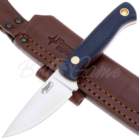 Нож ЮЖНЫЙ КРЕСТ Термит Сталь VG10 рукоять Микарта синяя/насечка фото 4