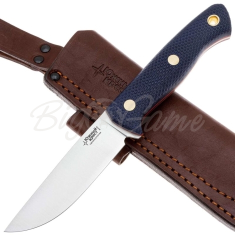 Нож ЮЖНЫЙ КРЕСТ Fang L Сталь Elmax рукоять Микарта синяя/насечка фото 5