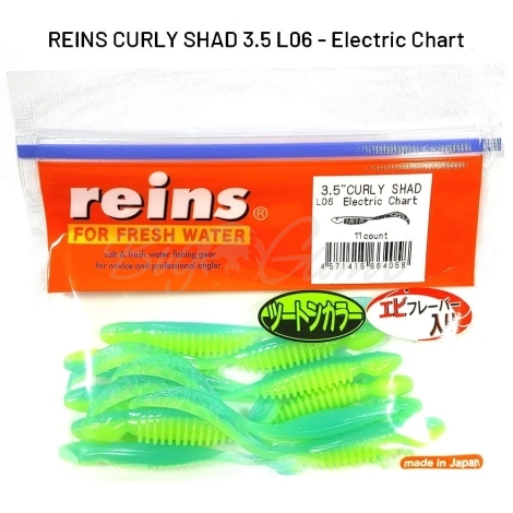 Твистер REINS Curly Shad 3,5" (11 шт.) код цв. L06 фото 1