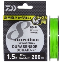 Плетенка DAIWA UVF Morethan Dura Sensor 8 Braid+Si2 Lime green 200м #1,5