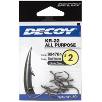 Крючок одинарный DECOY Kr-22 № 2 Black Nickeled (10 шт.) превью 2