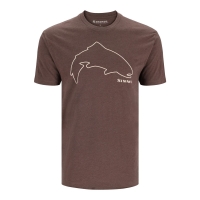 Футболка SIMMS Trout Outline T-Shirt цвет Brown Heather