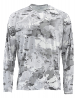 Термокофта SIMMS Solarflex LS Crewneck - Print цвет Cloud Camo Grey